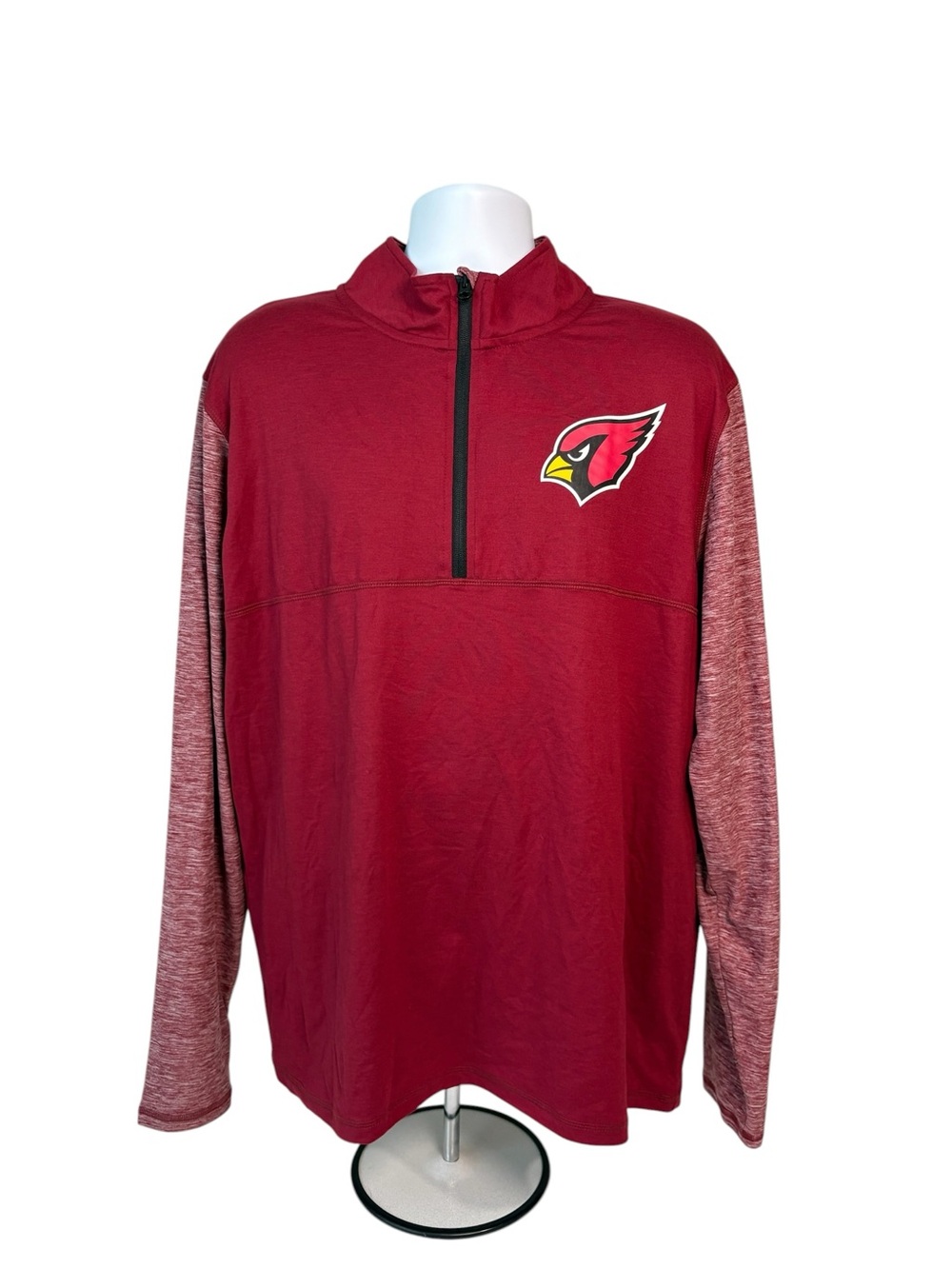 Fanatics Men’s NFL Arizona Cardinals Long-Sleeve Quarter-Zip Shirt Red XL